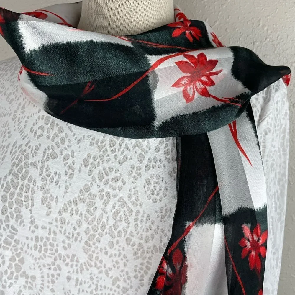 Floral Sheer Scarf EUC